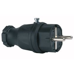 Clavija Goma 100% 16A 250V Negro