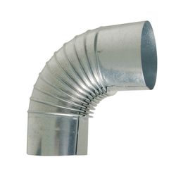 Codo 90º Rizado Estufa Galv.  Ø 120 Mm.