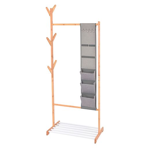 Perchero de Bambu Con Repisa 65x38x167cm