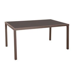 Mesa Acero Marron Sobre Cristal