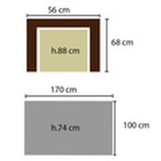 Mesa Acero Marron Sobre Cristal