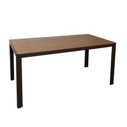 Mesa De Aluminio, Sobre Lamas Aluminio Imitacion Madera Modelo Orlando