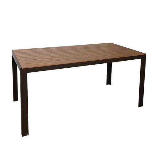 Mesa De Aluminio, Sobre Lamas Aluminio Imitacion Madera Modelo Orlando