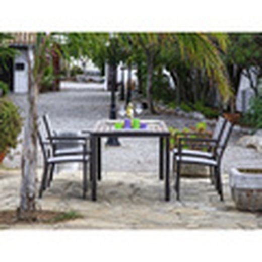 Mesa De Aluminio, Sobre Lamas Aluminio Imitacion Madera Modelo Orlando