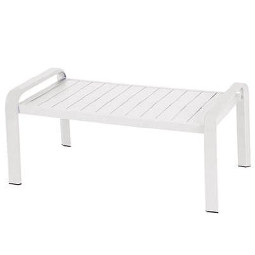 Conjunto de Aluminio De 2 Sillones + Sofá + Mesa Color Blanco Modelo Elyn