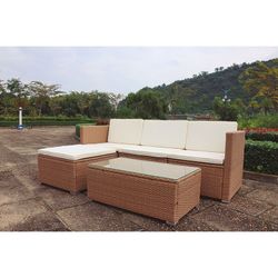 Conjunto Exterior De Sofas + Mesa Modelo Lanzarote III De Ratán Sintetico