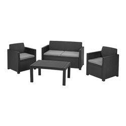 Conjunto Merano 2 Silla + Sofá + Mesa Antracita