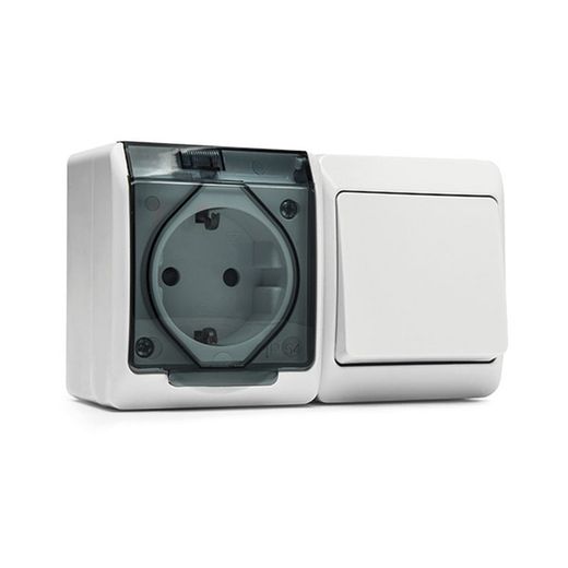 Conmutador + Enchufe Est 16a-250v Blanco