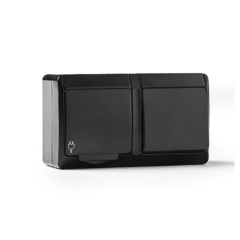 Conmutador+Base Tt Estanco 16A-250V Negr