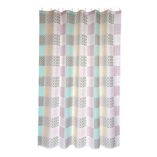 Cortina Baño Poliest.180X200 Rosa