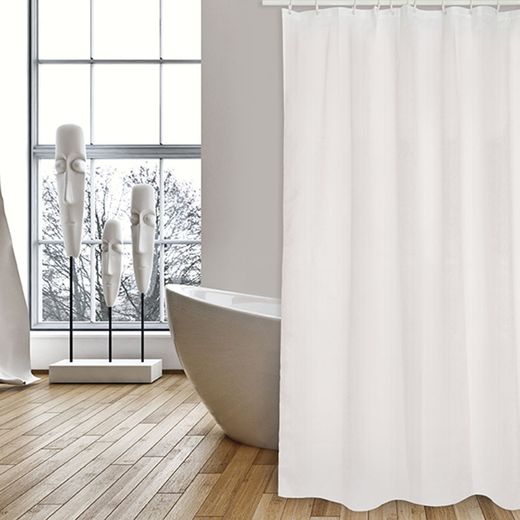 Cortina Baño Poliester 180x200cm.Blanco