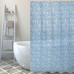 Cortina Baño Pvc 180x200cm.Concept Azul
