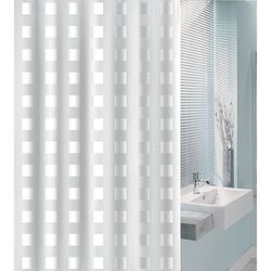 Cortina Baño Pvc 180x200cm.Cuadro Bco.