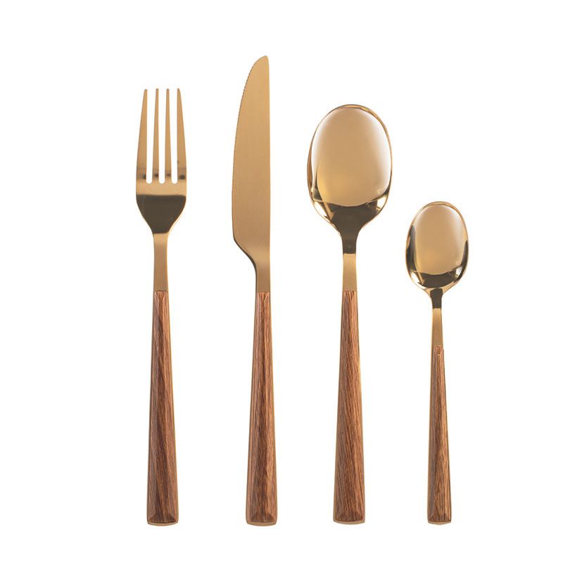 Cuberteria Inox.24 Pz. Sylva Oro Lucido