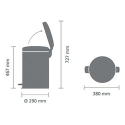 Cubo Basura Pedal 20l Blanco
