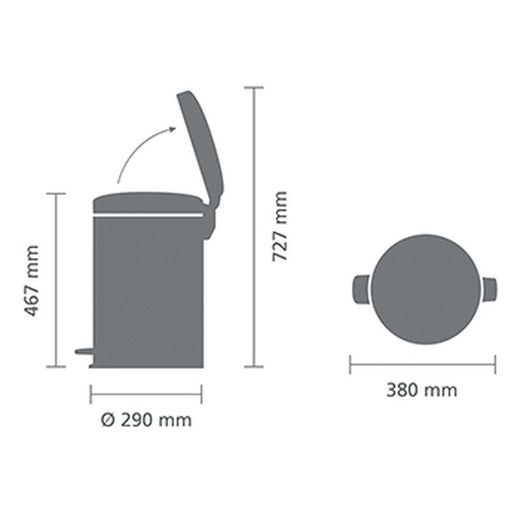 Cubo Basura Pedal 20l Blanco