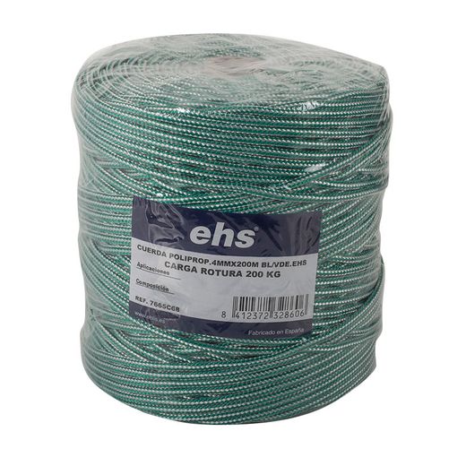 Cuerda Poliprop.4mmx200m Bl/Vde.Ehs