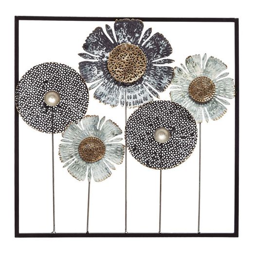 Decoracion Mural Metalica Flor 50X50Cm.