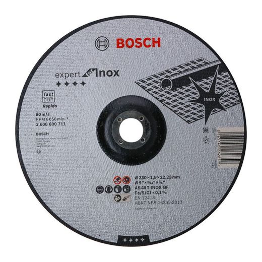 Disco Corte Inox/Metal Cóncavo Bosch Expert