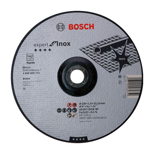 Disco Corte Inox/Metal Cóncavo Bosch Expert