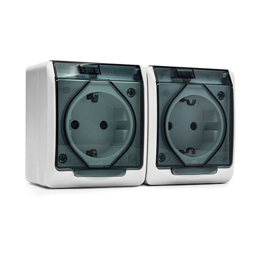 Doble Enchufe Schuko 16a-250v Blanco