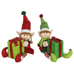 Elfo Flandes Sentado Regalo 38 Cm.2 Surt