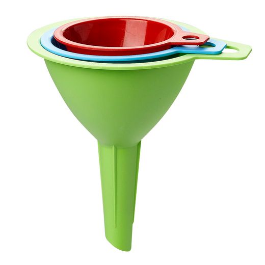 Embudo Plastico Set 3 Un: 6,5-8-9,5 Cm.