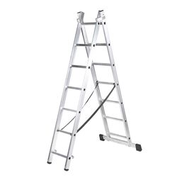 Escalera Transf. Aluminio 2x7 Peldaños