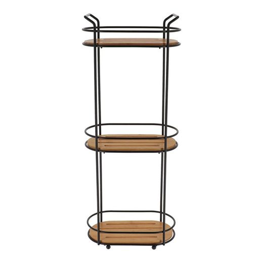 Estanteria Oval Metal + 3 Estantes Bambu