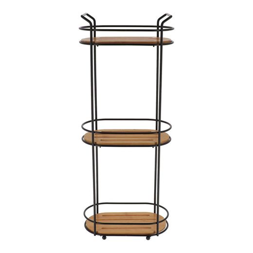 Estanteria Oval Metal + 3 Estantes Bambu