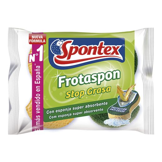 Estropajo Fibra Con Esponja 2 Unidades Spontex