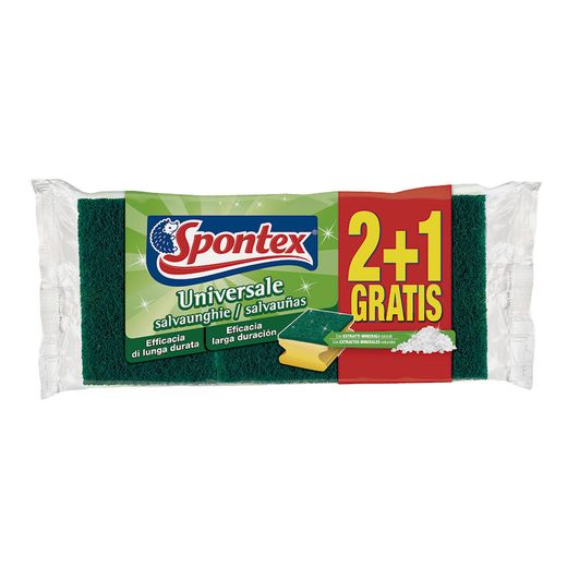 Estropajo Salvauñas Universal 3 Unidades Spontex