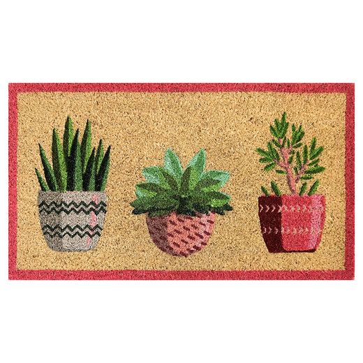 Felpudo Coco Blanco Macetas 40x70 Cm.