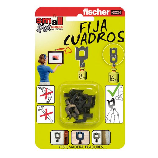 Fija Cuadros 8k Negro 8 Uds. Fischer