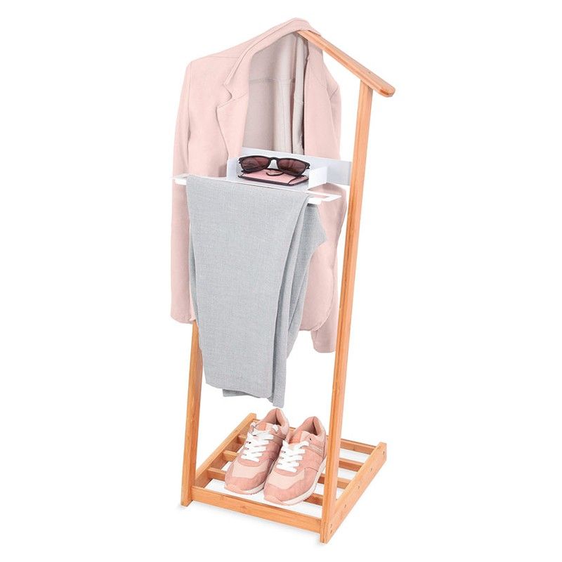 Galan De Noche Bambu Con Repisa Zapatos