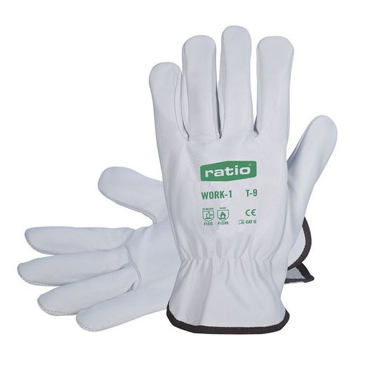 Guante De Piel Flor Color Blanco Talla 8