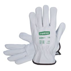 Guante De Piel Flor Color Blanco Talla 8