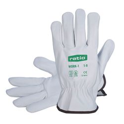 Guante De Piel Flor Color Blanco Talla 8