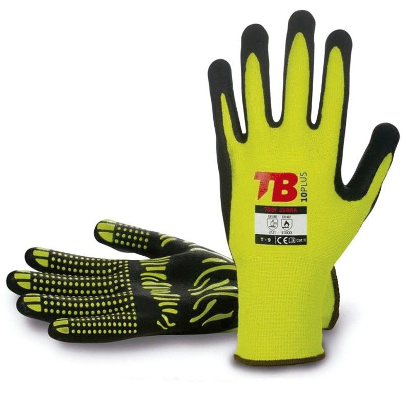 Guante Nitrilo/Algod.Amarillo/Negro T/10
