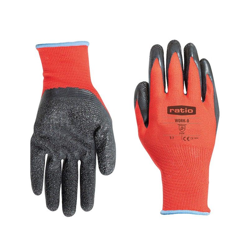 Guantes Proteccion Work8 T.8 Rojo