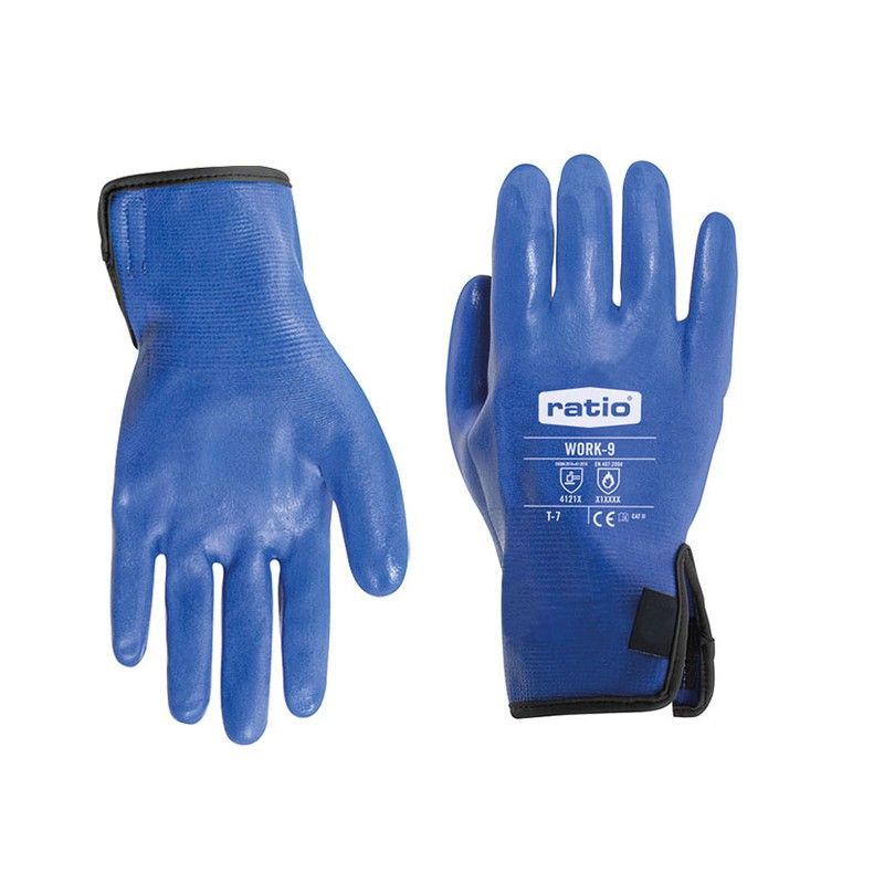 Guantes Proteccion Work9 T.8 Azul