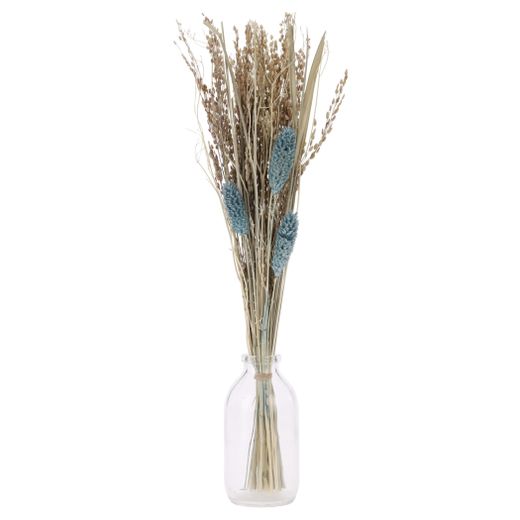 Jarron Cristal C/Flor Seca 12X36,5 Cm.
