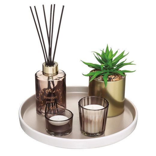 Jgo. Aromas Con Bandeja Regalo + Planta
