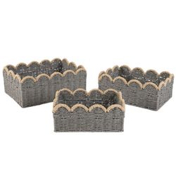 Juego 3 Cestas Bicolor Gris