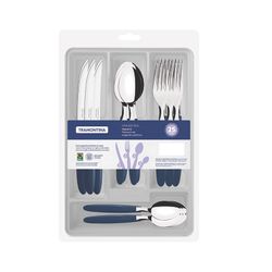 Juego De Cubiertos 25 Pzas.Azul Ipanema