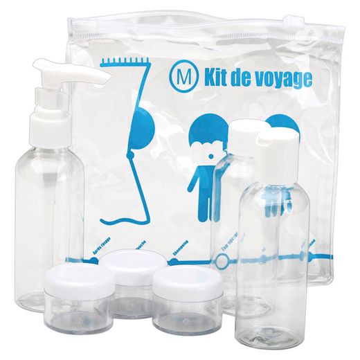 Kit De Viaje Bolsa 3 Frascos+3 Botes
