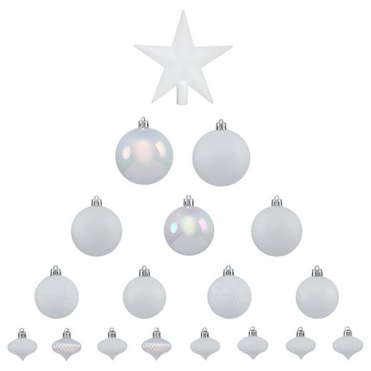 Kit Decoracion Navidad 18 Piezas Blanco
