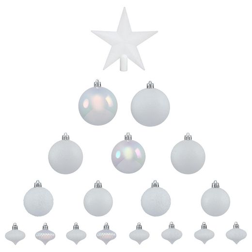 Kit Decoracion Navidad 18 Piezas Blanco