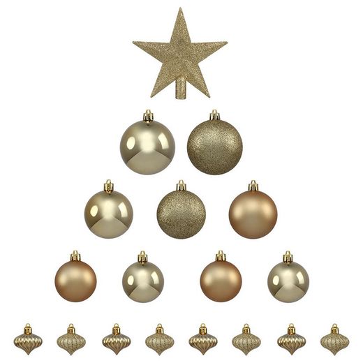 Kit Decoracion Navidad 18 Piezas  Dorado