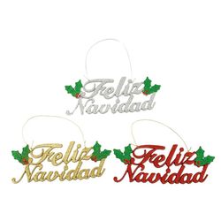 Letrero Feliz Navidad Purpurina Surtidos